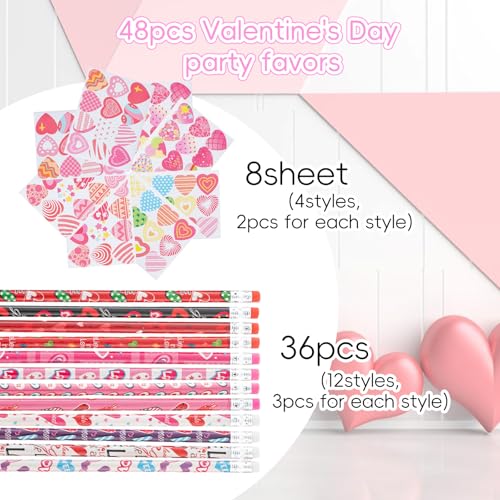 Lápices de San Valentín pack 36 pcs con stickers miniatura 2