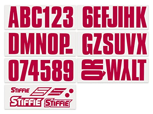 Image of STIFFIE Uniline Burgundy 3 inch Boat & PWC Registration Decals • Numbers Letters Stickers