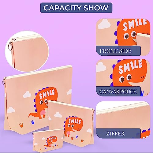 Image of FunBlast Smile Pouch Case - Pack of 3 Pcs Pouch with Zipper Lock Pouch, Stationary Organizer Case, Travel Accessories Pouch Bag, Cosmetic Organizer, Travel Purse, Handbag (Multicolor)