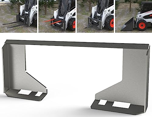 Sulythw Universal 5/16 Skid Steer Attachment Plate Heavy Duty Skid Steer Quick Attach Mount Plate Skid Steer Mounting Blank Plate Compatible with Kubota Bobcat Tractors