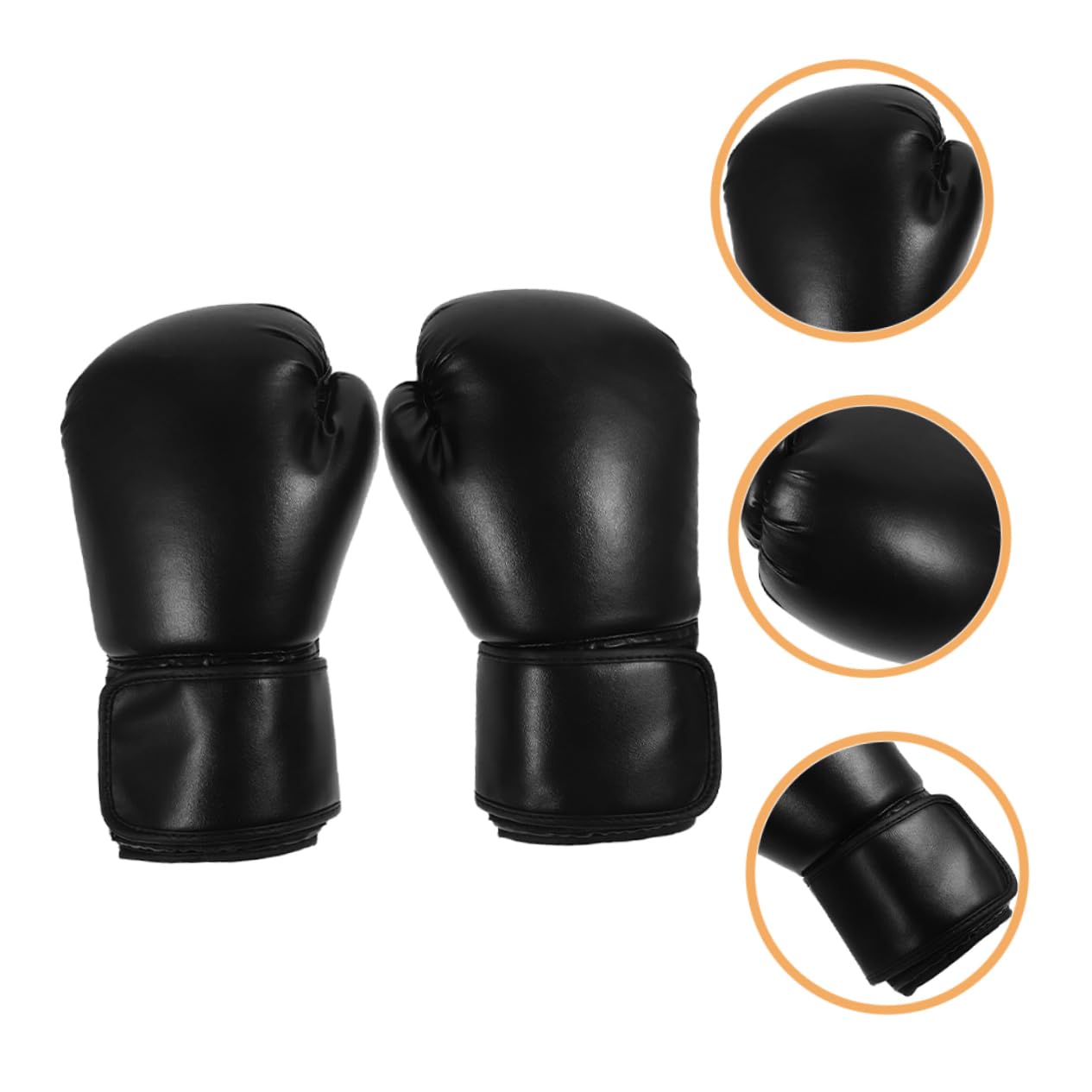 BESTonZON Guanti da Boxe per Allenamento in Pu Antiusura e Antiscivolo, Guantini Portatili per Arti Marziali Miste e Pratica di Boxe, Nero