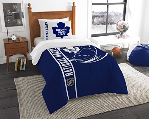 Northwest NHL Toronto Maple Leafs Puck Twin Comforter and Sham