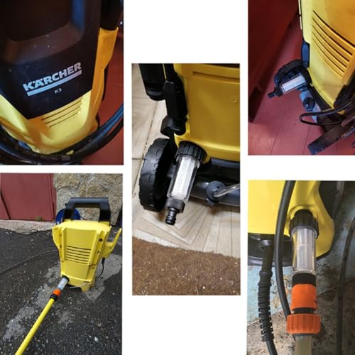 Image of STHIRA Pressure Washer Filter Kit Compatible with Karcher, Inlet Adapter | Debris Filtration, Helps Protect Pump, Plastic Housing, Inlet Filter and Quick Connector Adapters, Check Fit Before Use
