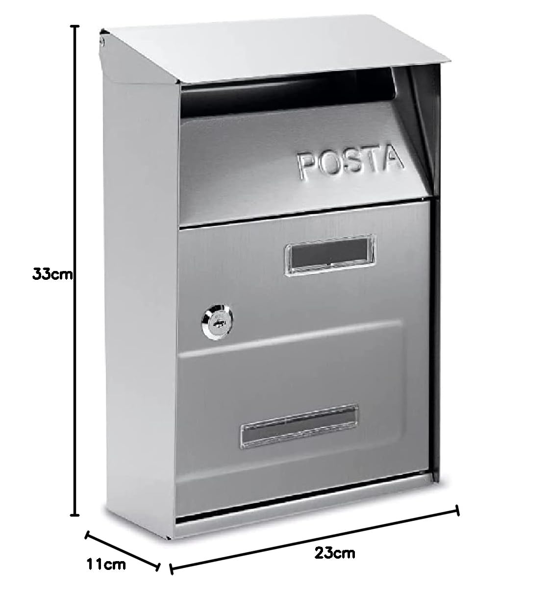 Cassetta Postale Kippen IRON - Colore Argento, 300x210x70mm | Con Chiavi E Fissaggi - Foto 6