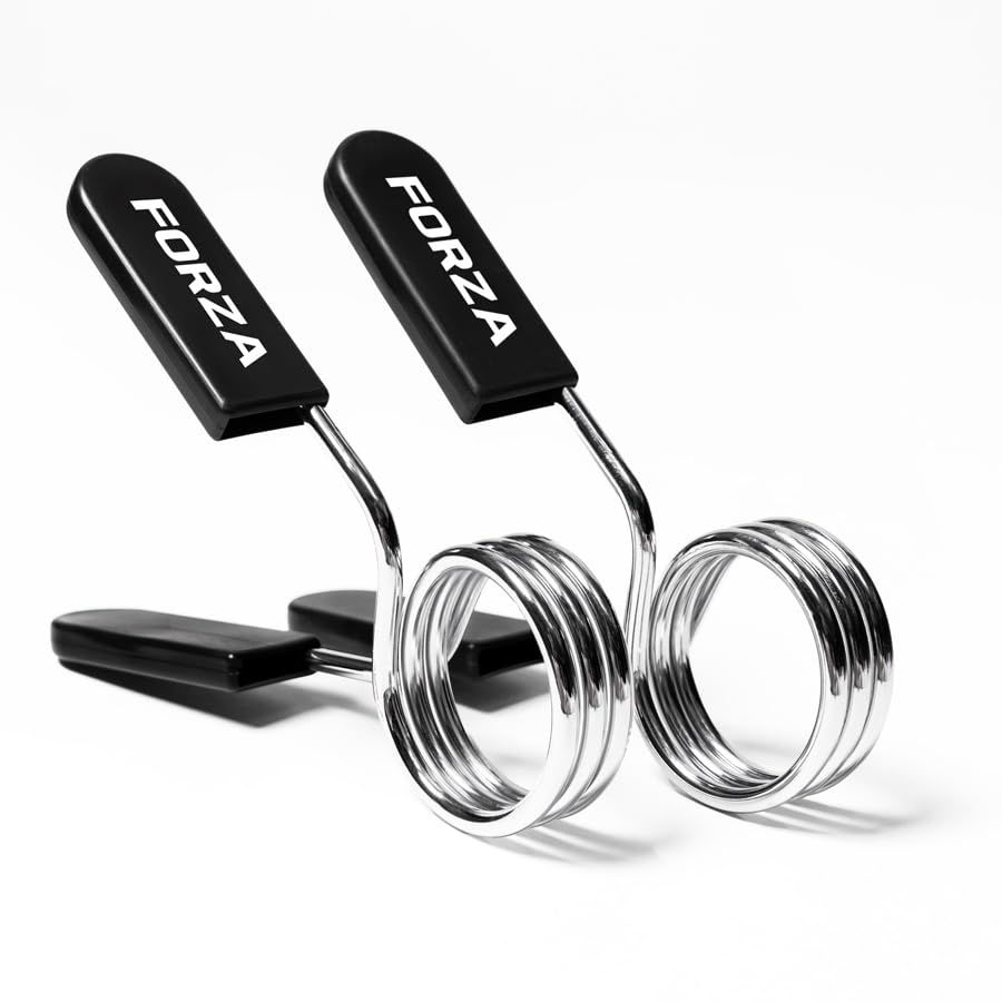 FORZA Barbell Spring Collars – 25mm or 50mm Weight Clips (2in, Pack of 25)