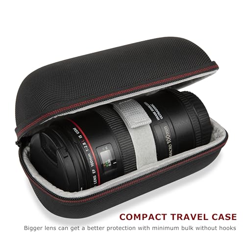 Ginsco Hard Shell Protect Case for Camera Lens, Compatible with Canon EF24-70mm/EF16-35mm/EF 100mm f2.8L, Sony FE24-70mm 2.8GM/FE16-35 GM/FE85 1.4GM, Shockproof Travel Carrying Bag 89mm Dia x 156mm L