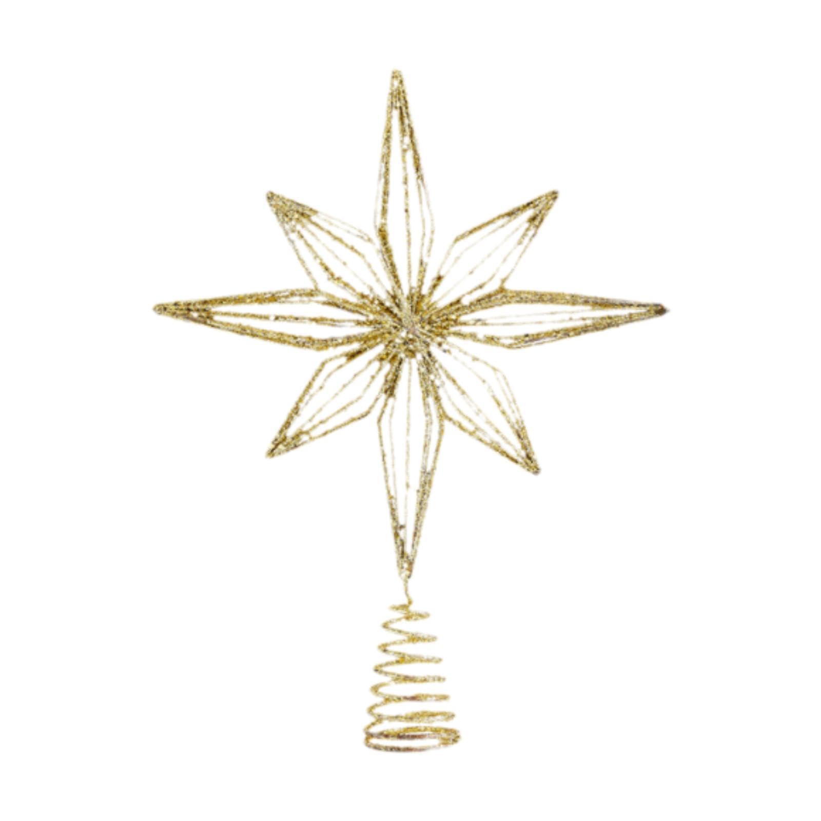 Estrella Navideña Ysyqkn dorada de PET para iluminar el árbol en tus cenas familiares