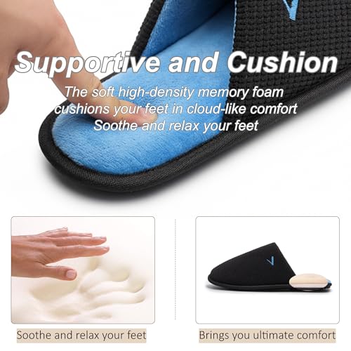 Image of Mens Scuff Slippers Micro Suede Memory Foam Slide Clogs Slip on Indoor Outdoor House Shoes