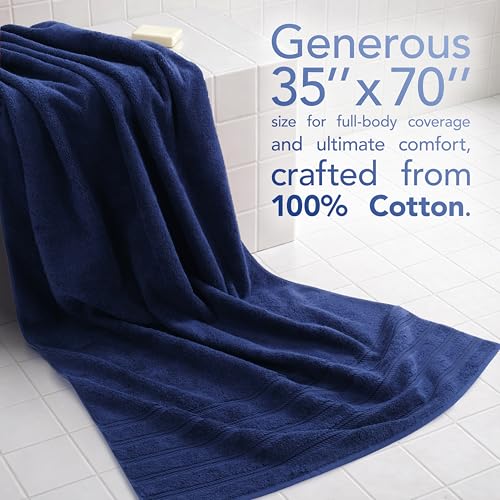 Image of American Soft Linen 100% Cotton Luxury Turkish Towels, 2PC 35x70 Bath Sheet | Soft Absorbent Quick Dry OEKO Tex Standard 100 Certificated Durable Machine Washable Breathable Premium Hotel Quality