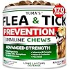 Flea and tick prevention for dogs chewables 170 treats natural dog flea and tick treatment chewable supplement oral pills all breeds ages soft chews made in usa  urban country home decor