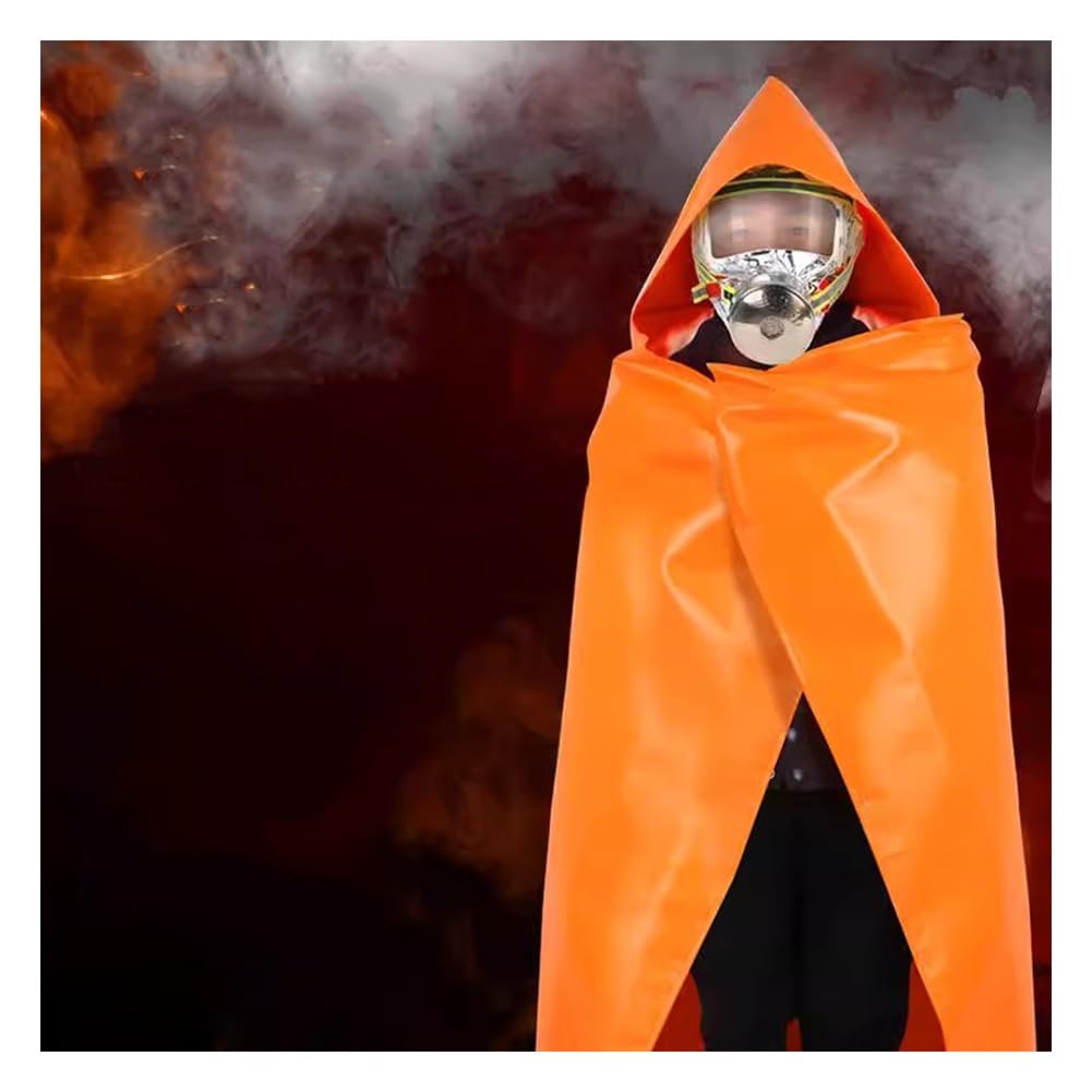 Capa Ignífuga con Capucha, Manta De Seguridad para Emergencias Contra Incendios para Adultos Y Niños Protección Corporal Completa Retardante De Llama De 1100 °C Reutilizable(1.5x1.6m)