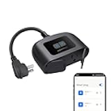 Outdoor Smart Plug Waterproof IP44, Smart Outlet Plug with 2 Independently Controlled Outlets, Compatible with Alexa and Google Assistant, Voice & Remote Control, Timer&Schedule, 2.4GHz Only