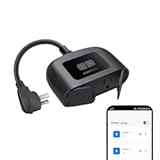 Outdoor Smart Plug Waterproof IP44&comma; Smart Outlet Plug with 2 Independently Controlled Outlets&comma; Compatible with Alexa and Google Assistant&comma; Voice & Remote Control&comma; Timer&Schedule&comma; 2&period;4GHz Only