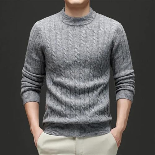 Men’S Casual Thick Wool Pullover Sweater Long Sleeve Mock Neck Solid Warm Knit Jumper Tops2