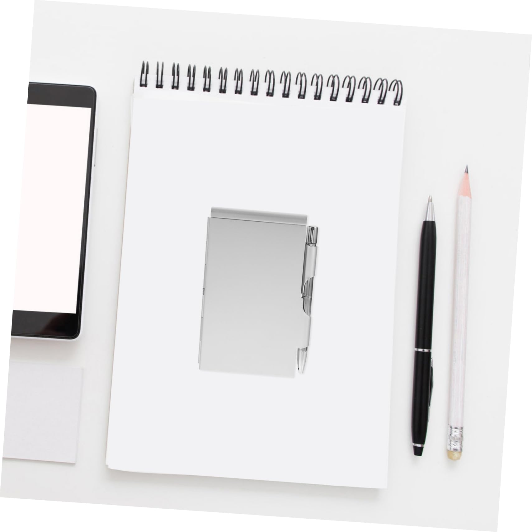 Lurrose 10stücke Pocket Notizbuch Mit Stift Tragbares Notizheft Für Büro Schule Und Zuhause Kreative Leicht Abreißbare Silbernes Design