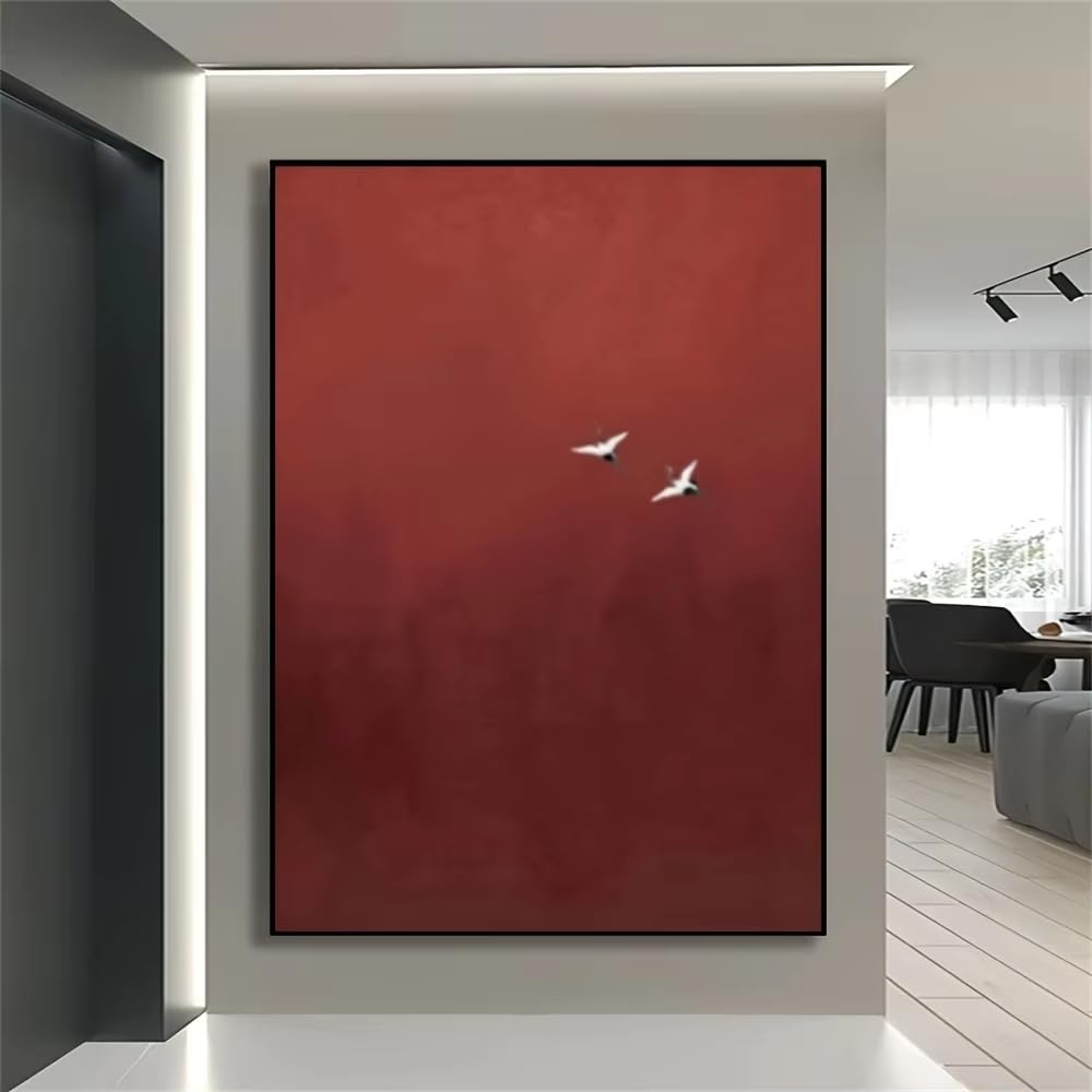 AEFOUU Modern Minimalist Red Sandstone Theme, Fashionable Wall Art for Home Office Corridor Bars Bedroom Home Decor Picture(50x60cm/20x24in/Internal Frame)