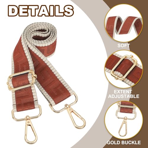 Image of PATIKIL Purse Strap, Adjustable Crossbody Bag Straps Wide Shoulder Strap Universal Replacement Shoulder Bag Belt for Women's Handbags Canvas Satchels Bag Backpack, Brown