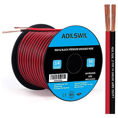 14AWG 50FT Red/Black Speaker Wire Cable