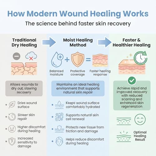 Image of Hydrocolloid Roll for Wound Care - Medical-Grade Adhesive Wound Dressing Roll 2 in x 16 ft - 0.5 mm Thickness - Cut-to-Size Hydrocolloid Bandage Material for Healing Blisters, Cuts & Scrapes