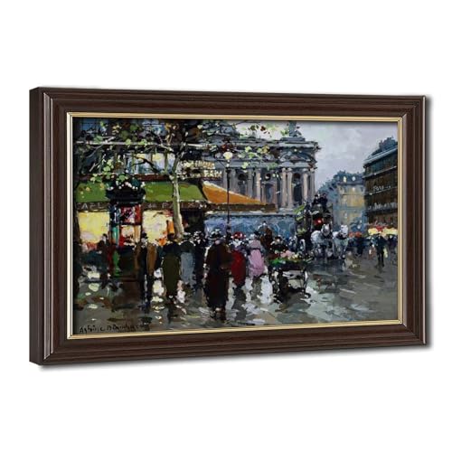 Tableau Paris Café de la Paix Blanchard | Déco murale vintage pour salon chaleureux