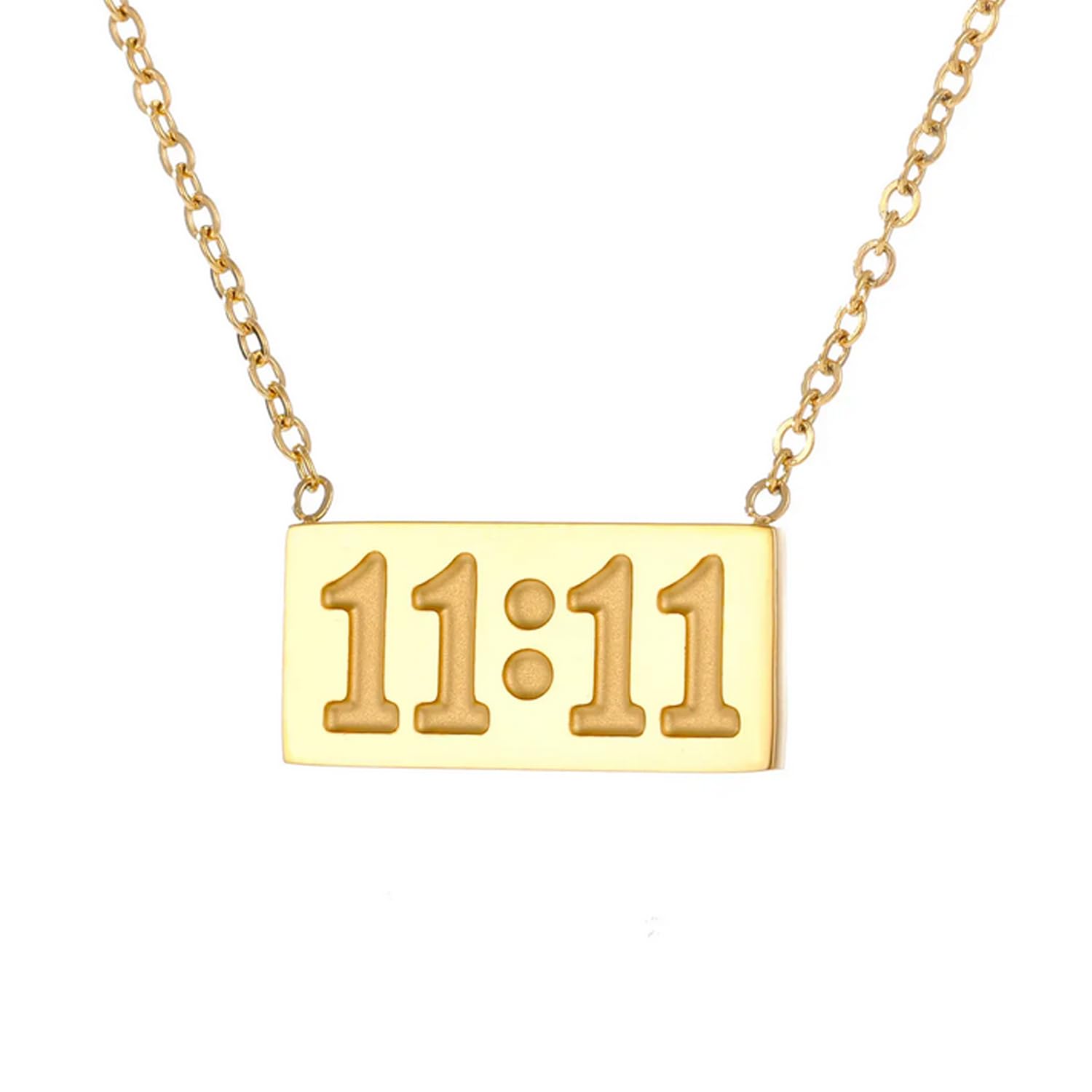 gold plated angel gurdian manifestation lucky number 11:11 chic dainty all occasion pendant necklace pd1000891gld