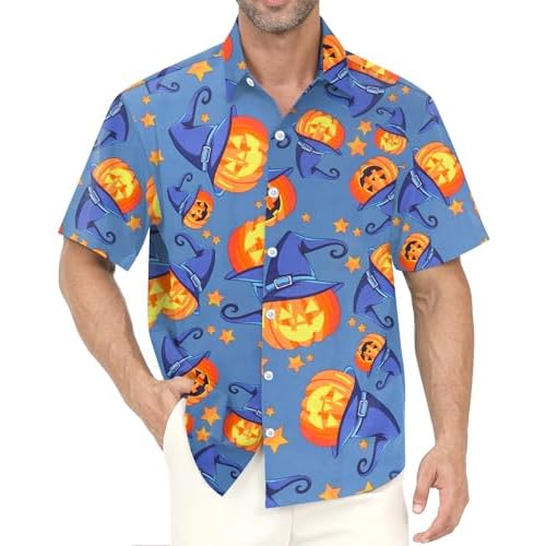 Men's Hawaiian Shirt with Pocket - Wrinkle-Resistant