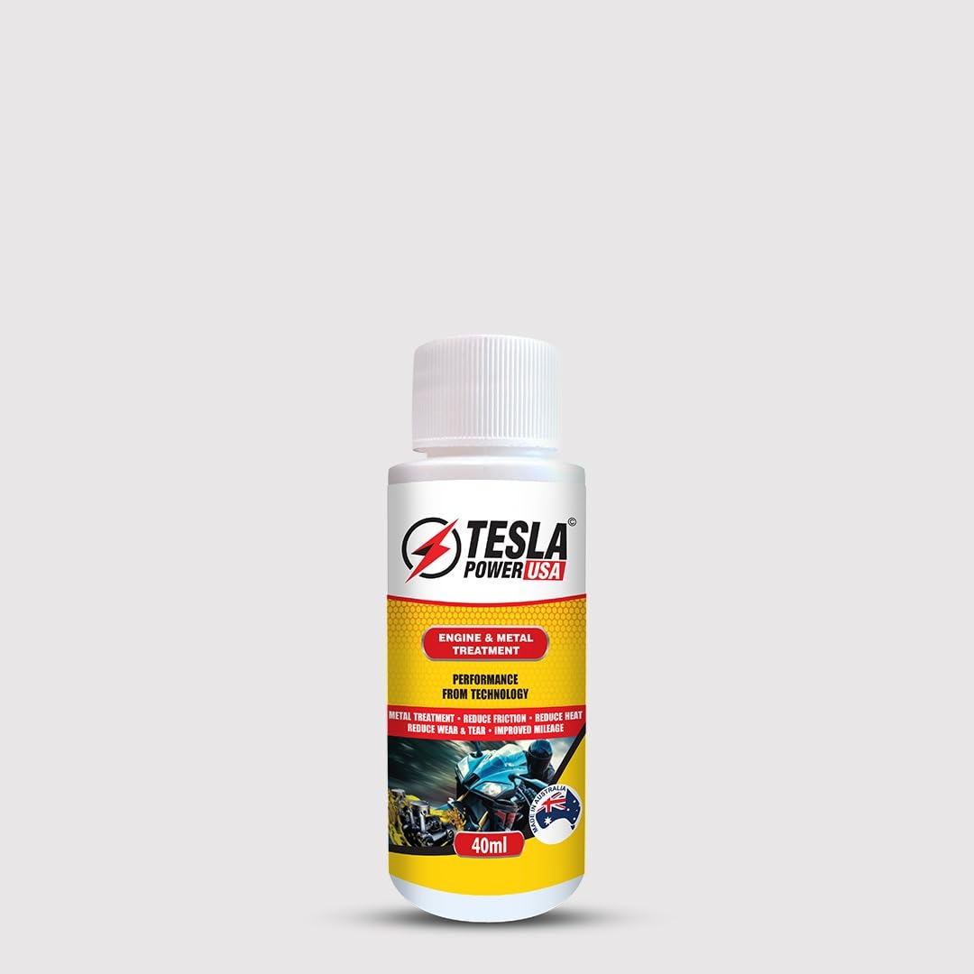 Tesla Power USA Friction Zero - Engine & Metal Treatment Additive Oil (40 ML) | Reduces Heat, Oil Consumption & Friction | Improved Mileage & Engine Life - for Motorcycle [Pack of 1]