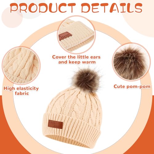 Liitrsh 4 Sets Kids Winter Hat Gloves Scarf Set Children Hats Neck Warmer Winter Gloves for Kids 5-12 Years3