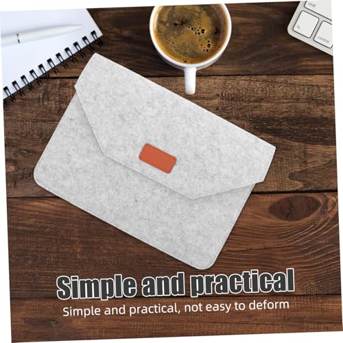 Funda para portátil de fieltro gris claro miniatura 6