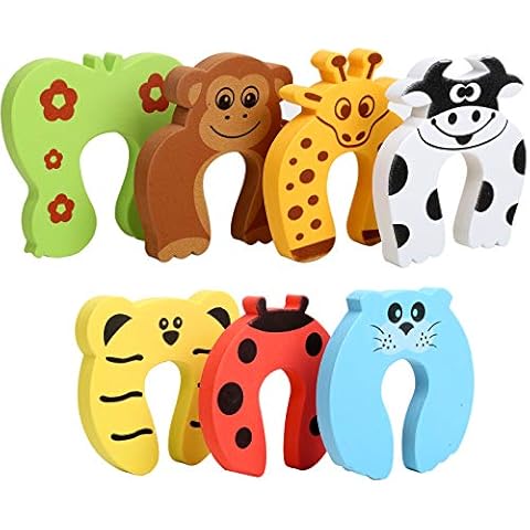HNYYZL Door Stoppers,7Pcs Baby Proofing Corner Protector Baby Cartoon Animal Door Stop Soft Foam Cushion Baby Finger Protector,Prevent Child or Pet from Getting Locked in Room Cover