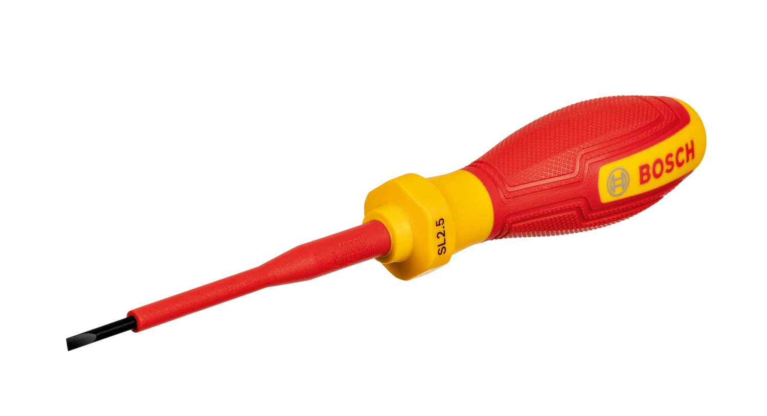 Bosch Professional VDE SL2.5x75 Screwdriver (Certified up to 1,000 V, Insulated with Thermoplastic Elastomer (TPE))
