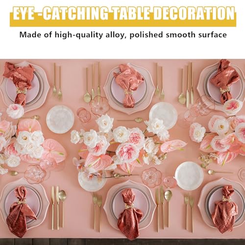 Napkin Rings, 18 Pack Bismillah Letter Metal Napkin Ring Set, Alphabet Napkin Buckles Holders Dinner Table Decor Accessories for Wedding, Party, Ramadan, Candlelit Banquet (Gold) - Cosy Home Interiors Napkin Rings, 18 Pack Bismillah Letter Metal Napkin Ring Set, Alphabet Napkin Buckles Holders Dinner Table Decor Accessories for Wedding, Party, Ramadan, Candlelit Banquet (Gold) - Image 6