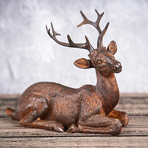 Figura Decorativa Ciervo Sentado Resina Rust 6.5in miniatura 4
