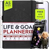Life Mastery Planner - A 12 Month Journey to Crush Your Goals, Increase Productivity, Passion, Success & Happiness - Weekly & Monthly Life Planner, Habit-Tracker, Gratitude Journal & Organizer, A5