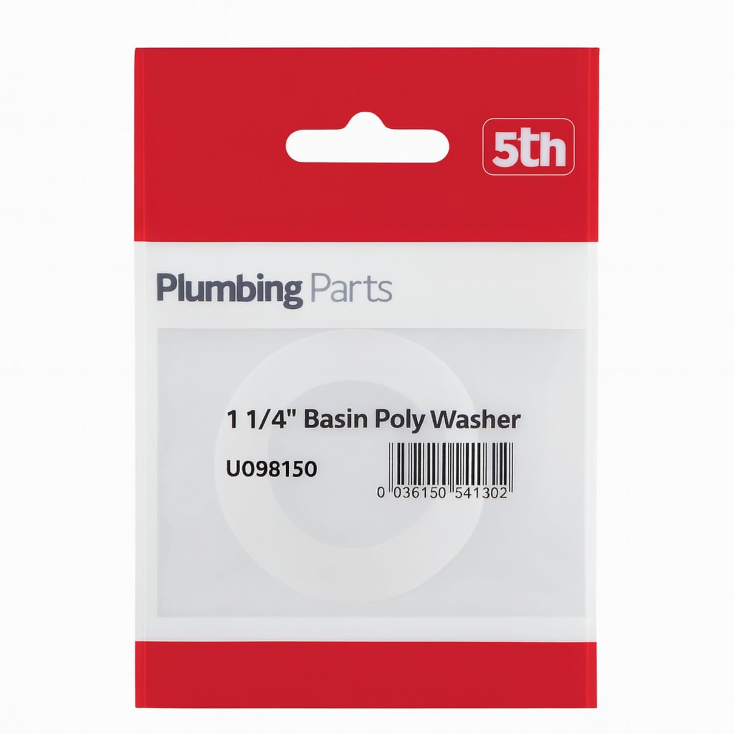 Westco 11/4" Basin Poly Washer (Pack of 5) - Durable Plastic Seal for Basin Waste Connections and Leak Prevention