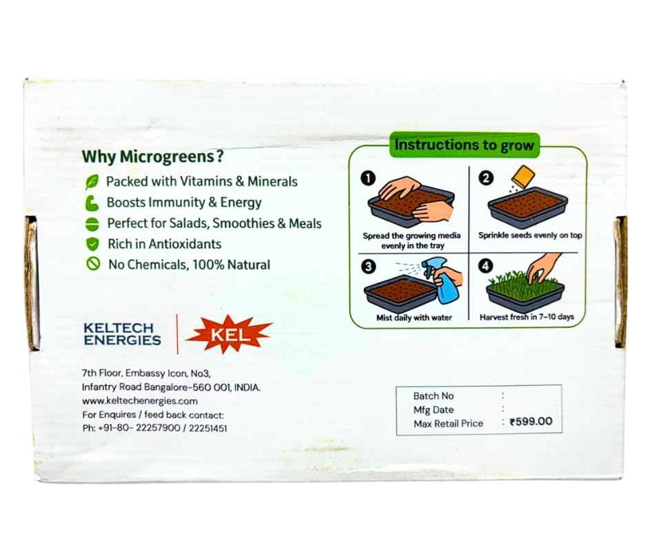 Image of DIY Microgreen Growing Kit with Seeds, Growing Media and Grow Bag, Harvest in 7-10 Days