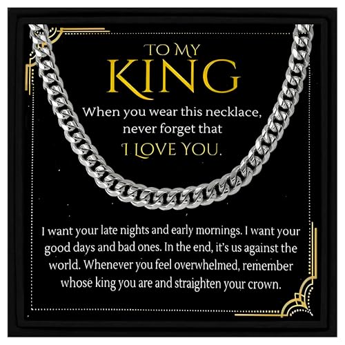 Collier cubain To My King dites lui je t'aime avec un bijou unique pour homme