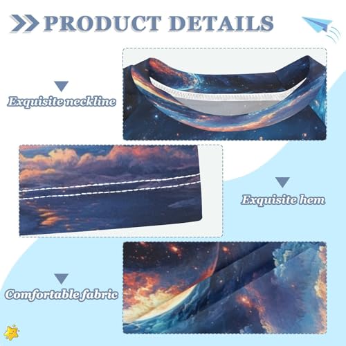 Kids Swimsuit Moon Outer Space Galaxy Sunscreen T-Shirts Swimwear Sets UPF 50+3