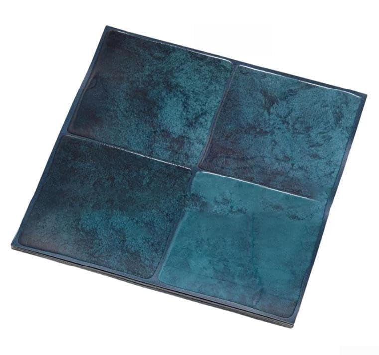 Piastrelle autoadesive 3D impermeabili, in vinile, per parete posteriore della cucina e del bagno, colore verde, 25,4 x 25,4 cm (blu)