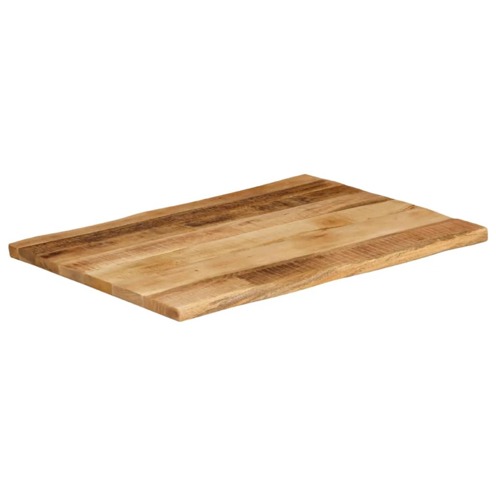 Gecheer Piano Tavolo Bordi Vivi 90x60x3,8cm Legno Massello Mango Grezzo