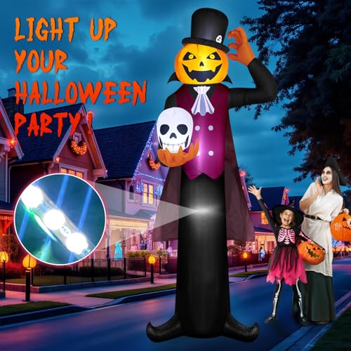 zukakii 12FT Giant Halloween Inflatables Pumpkin Ghost Vampire の商品画像 2