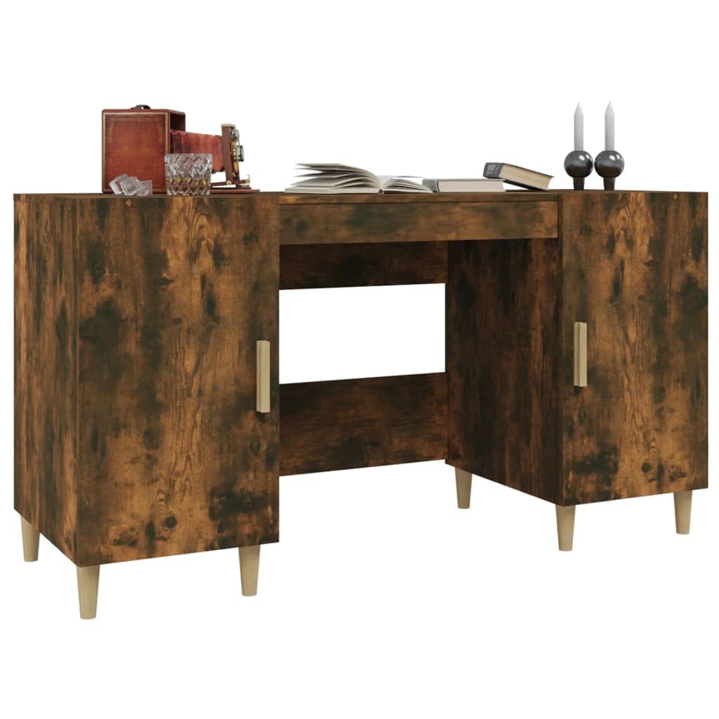 Scrivania con incenso, 140 x 50 x 75 cm, in legno di legno, tavolo da lavoro, scrivania ad angolo, per ufficio, studio, camera da letto, soggiorno A1