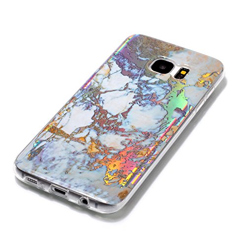 Damondy Galaxy S7 Edge Case,3D Shiny Marble Glitter Ultra Thin Slim Back Skin Full Body Protective Soft Tpu Rubber Bumper Case Phone Cover For Samsung Galaxy S7 Edge-Gold #TOP3