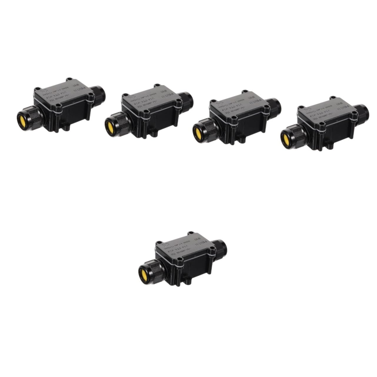 SHINEOFI Boîte De 5 Pièces Boîte de jonction étanche de plein air connexion Imperméabiliser pouvoir coffrets électriques en plastique coffret électrique en plastique PC Noir