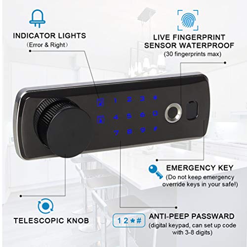 Lovndi Security Safe Box with Keypad 0.5 Cubic Feet, Digital&Biometric Safe Fingerprint Safes for Home Office, Black - Thumbnail 3