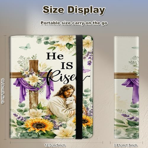 Image of Photo Album 4x6 120 Photos with Strong Elastic Band, Easter Floral Cross | Large Capacity Premium Leather Picture Album, Portable Wallet Albums Photo Book for Family Anniversaries Wedding Baby
