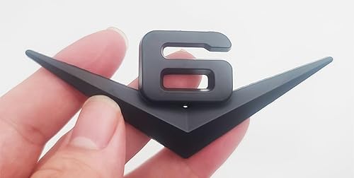 Miniatura 2 de Placa de identificación con emblema V6 para automóvil, 2 unidades, letras v6, adecuadas para automóviles universales (v6, negro)