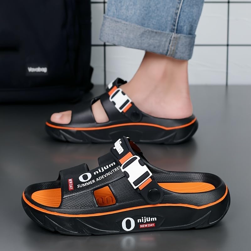 Men's large-sized outdoor slippers - fashionable, soft, comfortable sandals for daily use and beach outings. - Image 2