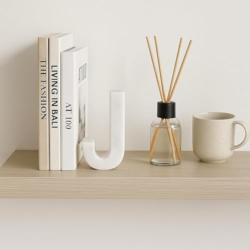 Miniatura 4 de Sujetalibros con letra J de mármol natural hecho a mano, acento decorativo de mármol Taj Mahal sólido para oficina, sala de estar y estantería,