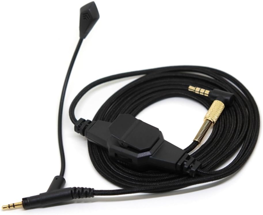 Boom Microphone Volume Cable for Sennheiser Momentum On-Ear Over-Ear to Gaming Headphone for Skype PS4 Xbox One Phone (Black)